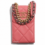 Chanel Coral Chanel 19 Phone Holder on Chain - Cruise 2021