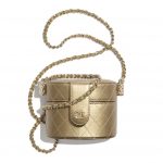 Chanel Gold Metallic Lambskin Small Clutch with Chain Bag