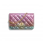 Chanel Multicolor Metallic Goatskin 2.55 Reissue Wallet on Chain