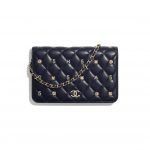 Chanel Navy Blue Lambskin with Charms Wallet on Chain