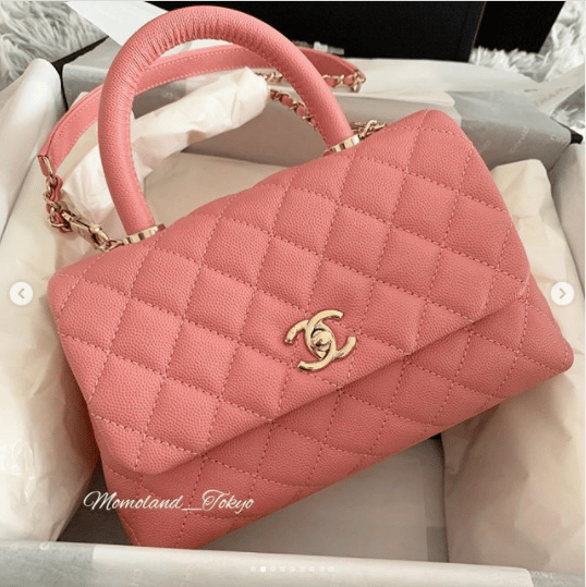 red coco handle chanel bag