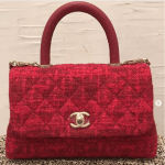 Chanel Red Tweed Coco Handle Mini Bag