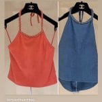 Chanel Red and Blue Coco Beach Halter Tops