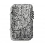 Chanel Silver/Black/Gold Tweed/Sequins Clutch with Chain Bag