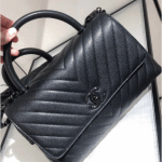 Chanel So Black Chevron Coco Handle Bag