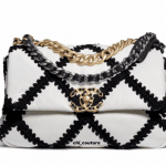 Chanel White/Black Crochet Calfskin Chanel 19 Small Bag - Cruise 2021