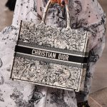 Dior Black/White Embroidered Book Tote Bag - Cruise 2021