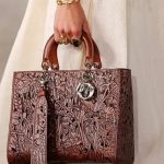 Dior Brown Laser Cut Lady Dior Bag - Cruise 2021