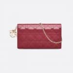 Dior Mallow Rose Patent Lady Dior Pouch Bag