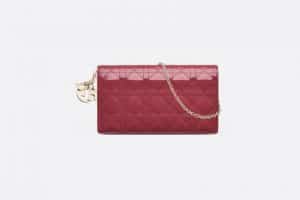 Dior Mallow Rose Patent Lady Dior Pouch Bag