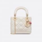 Dior White Dioramour Mini Lady Dior Bag