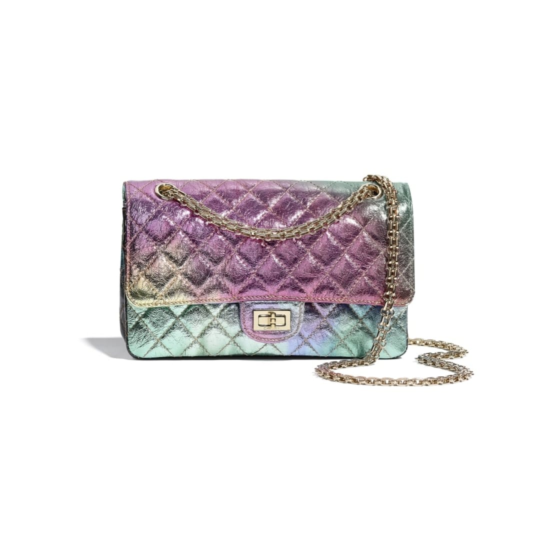 Chanel Mini 2.55 Reissue Flap in 20A Rainbow Metallic Distressed Calfskin  LGHW