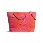 Chanel Coral/Pink/Orange Wool Tweed Large Shopping Bag