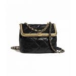 Chanel Black Lambskin Kiss-Lock Bag