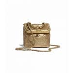 Chanel Gold Metallic Lambskin Small Kiss-Lock Bag