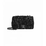 Chanel Black Satin and Strass Mini Flap Bag