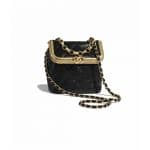 Chanel Black Lambskin Small Kiss-Lock Bag