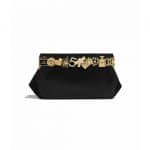Chanel Black Velvet/Brass and Charms Clutch Bag