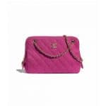 Chanel Pink Jersey Camera Case Bag