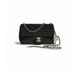 Chanel Black Velvet Pearl Crush Bag