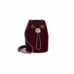 Chanel Burgundy Velvet Mini Drawstring Bag