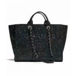 Chanel Black Viscose/Calfskin and Sequins Deauville Bag
