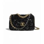 Chanel Black Sequins Chanel 19 Flap Bag