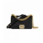 Chanel Black Velvet Boy Chanel Small Bag