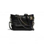 Chanel Black Aged Calfskin Gabrielle Small Hobo Bag