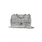 Chanel Silver Strass and Lambskin Flap Bag