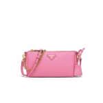 Prada Begonia Pink Saffiano Leather Re-Edition 2000 Mini Shoulder Bag
