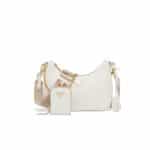 Prada White Saffiano Leather Re-Edition 2005 Shoulder Bag