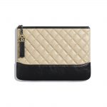 Chanel Beige:Black Aged Calfskin Pouch