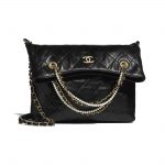 Chanel Black Calfskin and Crystal Pearls Shopping Bag