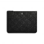 Chanel Black Camellia Pouch