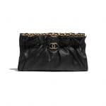 Chanel Black Lambskin Clutch Bag