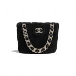 Chanel Black Shearling Lambskin and Strass Bucket Bag