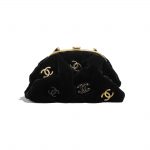 Chanel Black Velvet Clutch Bag