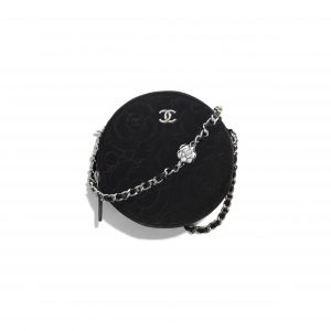 Chanel Black Velvet Clutch with Chain
