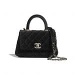 Chanel Black Velvet and Strass Mini Coco Handle Bag