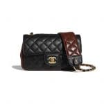 Chanel Black:Brown Strap Into Small Flap Bag