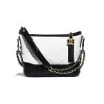 Chanel Black:White Aged Calfskin Gabrielle Small Hobo Bag