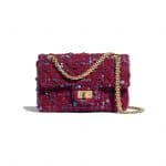 Chanel Burgundy:Blue:Gray Tweed Small Reissue 2.55 Bag