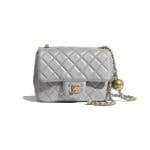 Chanel Gray Pearl Crush Mini Flap Bag