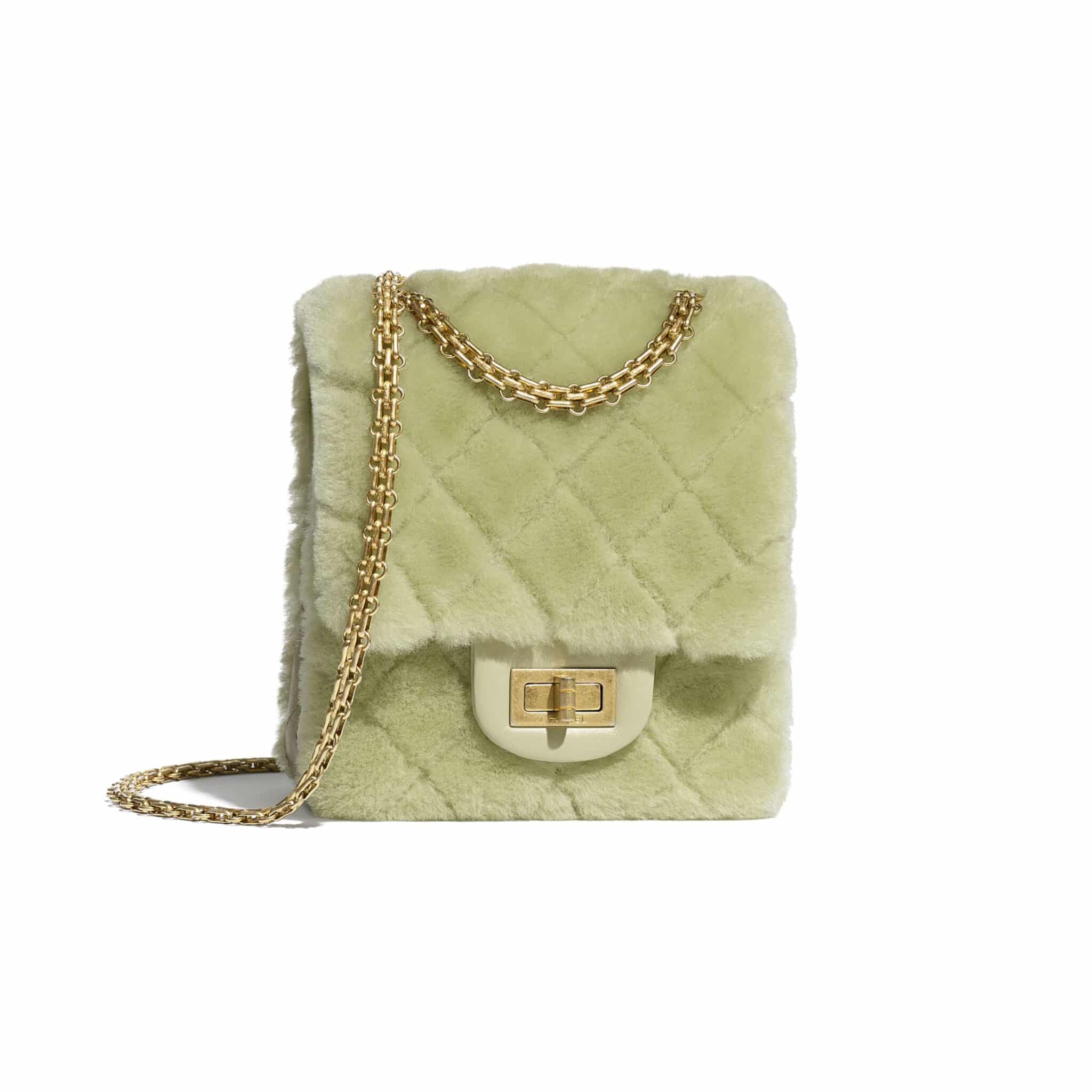 A METALLIC GREEN CALFSKIN LEATHER 2.55 REISSUE 225 DOUBLE FLAP WITH BRUSHED  GOLD HARDWARE, CHANEL, 2019