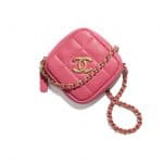 Chanel Pink Diamond Clutch with Chain