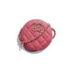 Chanel Pink Grained Calfskin Chanel 19 Clutch with Chain