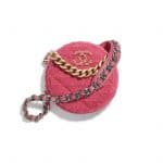 Chanel Raspberry Pink Wool Tweed Chanel 19 Clutch with Chain