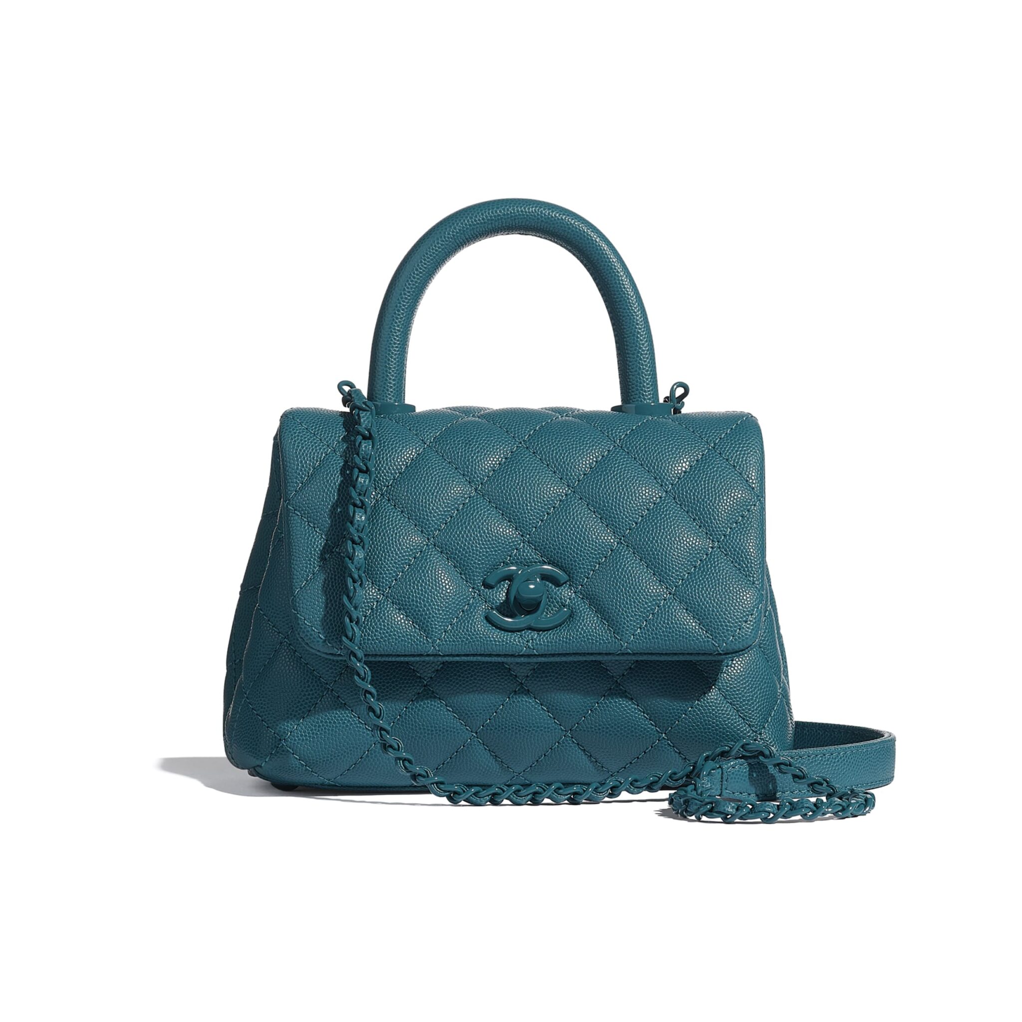 Chanel Turquoise Mini Coco Handle Bag