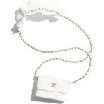 Chanel White Bag Romance Flap Card Holder with Chain
